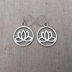 Silver Lotus Earrings - Lotus Flower Earrings - Lotus Flower Jewelry - Lotus Flower Gifts - Gifts For Her - Yoga Gifts - Meditation Jewelry