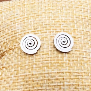 Silver Spiral Stud Earrings - Dainty Spiral Earrings - Silver Spiral Studs - Gifts For Her - Silver Spiral Jewelry - Silver Spiral Earrings