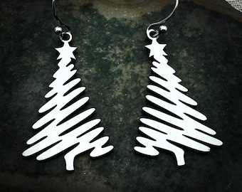 Christmas Tree Earrings - Minimalist Christmas Tree Earrings - Modern Christmas Tree Earrings - Christmas Earrings - Christmas Tree Jewelry