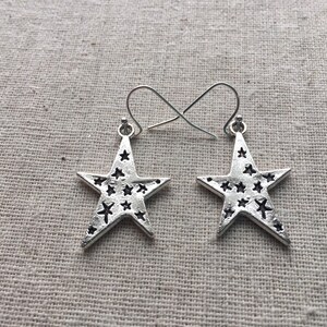 SALE Silver Star Earrings Celestial Earrings Big Star Earrings Star Jewelry Gifts Celestial Jewelry Unique Star Earrings image 10