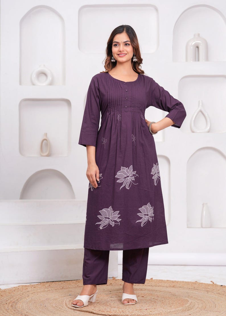 Purple kurta set