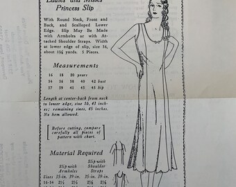 Reproduction 1920’s-1930’s vintage princess slip pattern