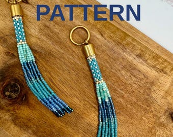 Beaded Fringe Earrings Pattern | Miyuki Delica PDF Tutorial, Bonus Choker