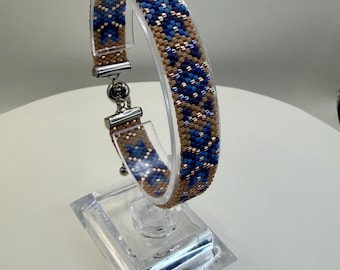 Modello per braccialetto Blue Meridian Peyote – Perline geometriche Miyuki Delica (PDF digitale)