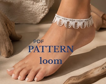 Étoile Anklet Beading Pattern, Loom Fringe Beadwork Tutorial (PDF)