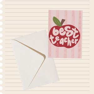 Meilleures cartes de remerciement des enseignants, cartes de voeux vierges pour les cadeaux des enseignants, cadeaux de fin d'école