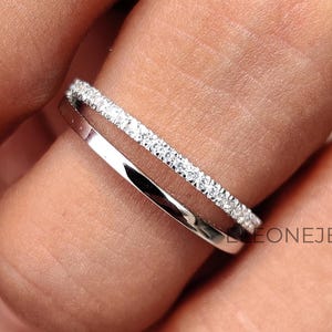 0.37 TCW Round Cut Cubic Zirconia Wedding Band, 925 Sterling Silver Band, Bridal Set Band, Stackable Band, Matching Band, Anniversary Gift