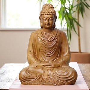 Wooden Shakyamuni Buddha Statue - Siddhartha Gautama