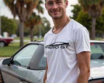A Fiero GT Fastback Line Drawing T-Shirt, Automotive Lover Gift, Car Shirt, Classic Car Apparel