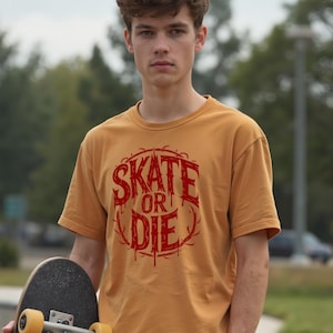 Skate or Die Unisex T-Shirt, Skateboard Tee, Skateboarding Shirt, Simple Graphic Tee, Skater Gift