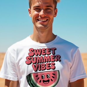 Summer Watermelon T-Shirt, Fruit Graphic Tee, Beach Vacation Shirt, Gift for Foodie, Cute Graphic Top with refreshing watermelon