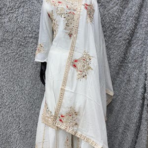 Embroidered Chinon Salwar Suit: Indian Wedding Outfit, Ready to Wear