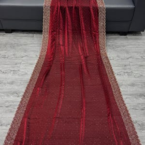 Maroon Space Silk Saree: Jarkhan Work Designer Sari