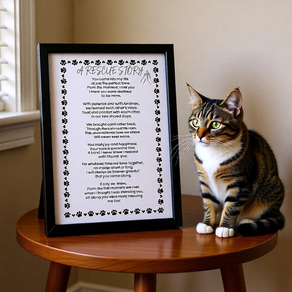 Rescue Pet Poem Digital Download Print 6x4 and A4 | A Rescue Story ...