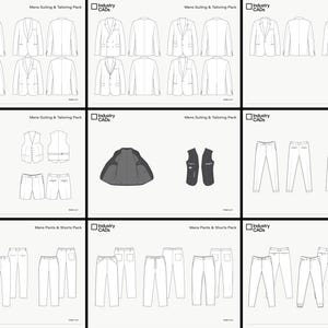 Mens Fashion Mockup Bundle - 321 Vector Flat Sketches (ai, svg, pdf, png) image 5