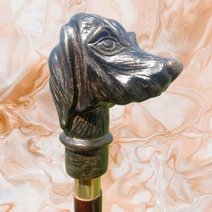 Handmade Dog Design Wooden Walking Cane: Stylish Animal Cane