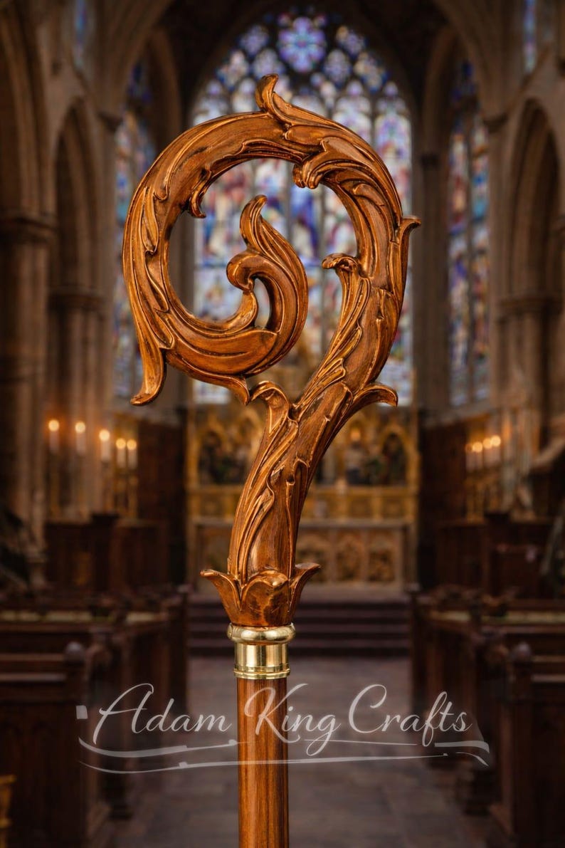 Wooden CROZIER Bishop Staff Crosier Quality Craftsmanship, 72 ...