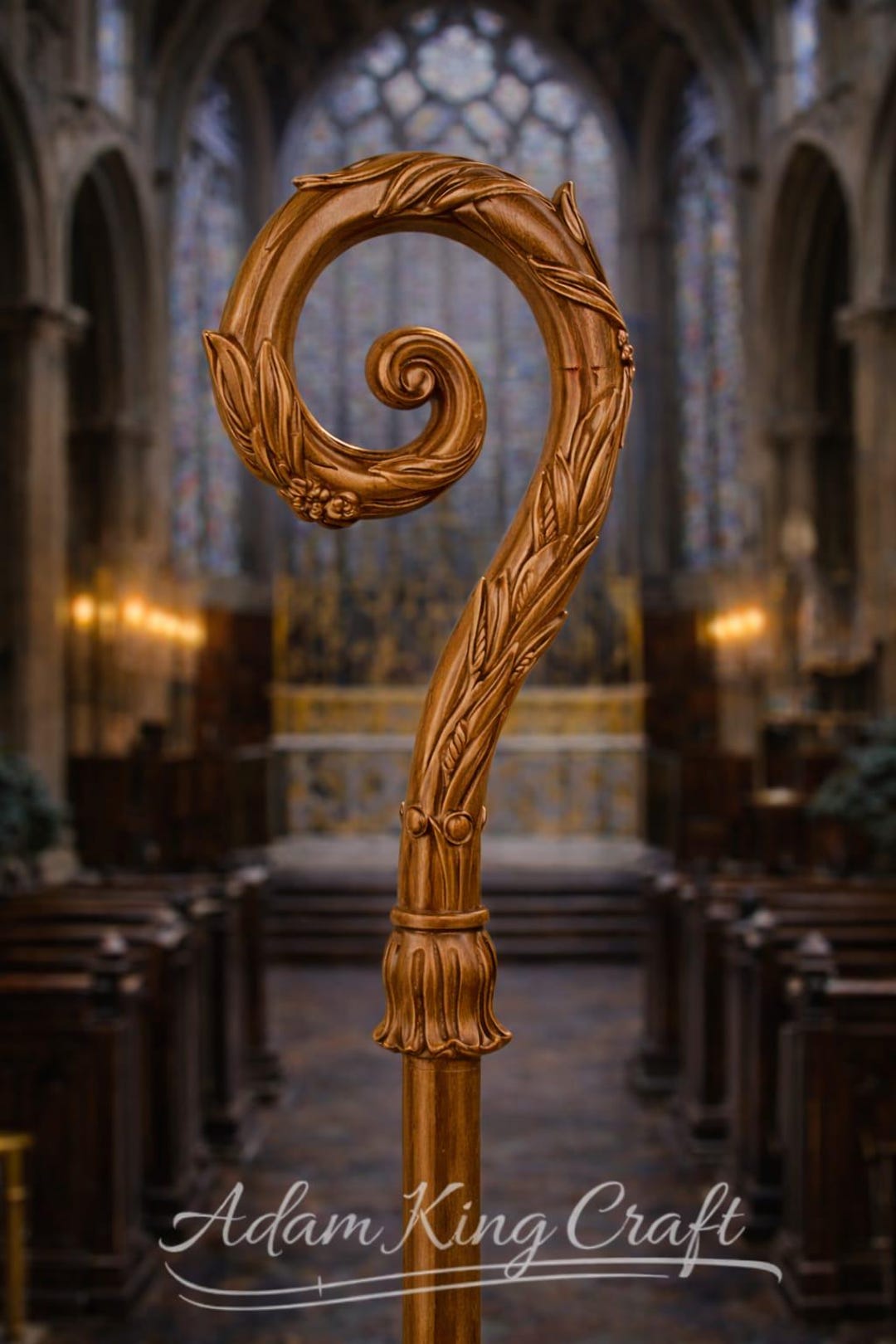 Wooden CROZIER Bishop Staff Crosier Quality Craftsmanship, 72 ...