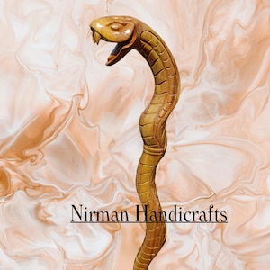 Handmade Snake Walking Cane: Cobra Head Wooden Walking Stick
