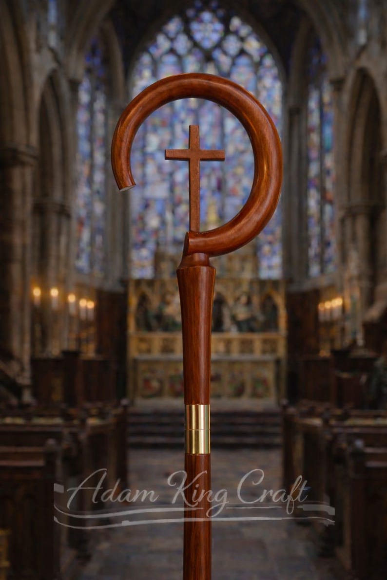 Wooden CROZIER Bishop Staff Crosier Quality Craftsmanship, 72 ...