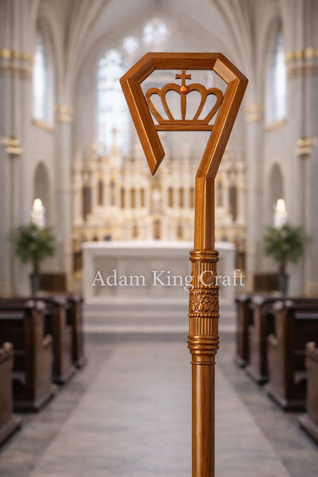 Wooden CROZIER Bishop Staff Crosier Quality Craftsmanship, 72 ...