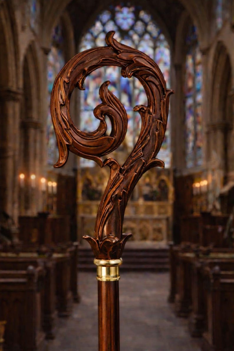 Wooden CROZIER Bishop Staff Crosier Quality Craftsmanship, 72 ...