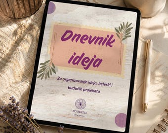 Dnevnik Ideja PDF Planner, Printable Idea Journal, Serbian Digital Planner for Projects, Notes and Creative Ideas