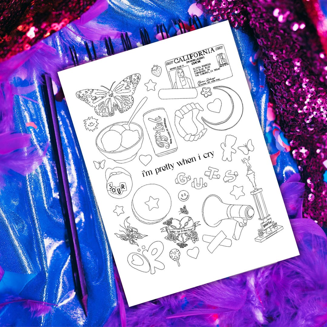 Olivia Rodrigo Coloring Pages (printable Digital Download) Etsy