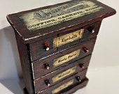 Mortician, dollhouse furniture, chest, tool box, Halloween, miniature, wooden, funeral, Goth, cemetery, doll, toy