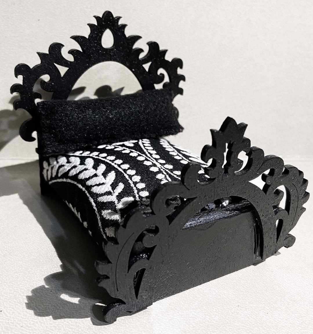 Dollhouse Furniture Bed Halloween Haunted House Bedroom Etsy