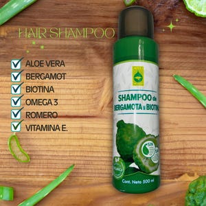Bergamotte & Biotin Shampoo – Ohne Schwefel | Bio-Formel | 500ml Inhalt