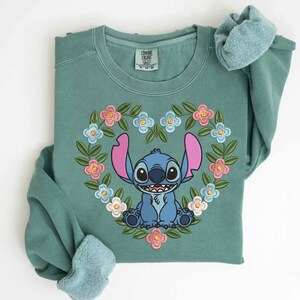 Patrón de bordado con puntada floral, archivo de bordado a máquina digital con corazón floral / Patrón de dibujos animados de bordado de moda