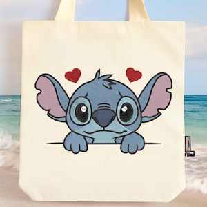 Stitch Embroidery Pattern, Floral Heart Digital Machine Embroidery File / Trendy Embroidery Cartoon Pattern