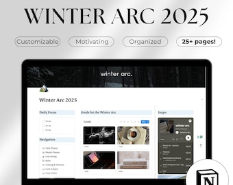 Modello di pianificatore Notion Winter Arc 2025 – Dashboard di pianificazione stagionale e definizione degli obiettivi