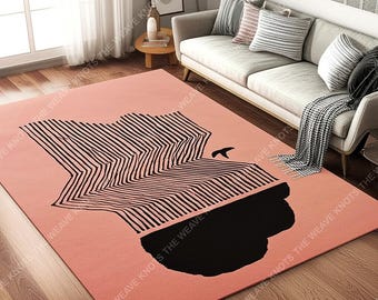 Soft Pink Hand-Tufted Wool Area Rug | Modern Abstract Living Decor (3x5, 4x6, 6x9)