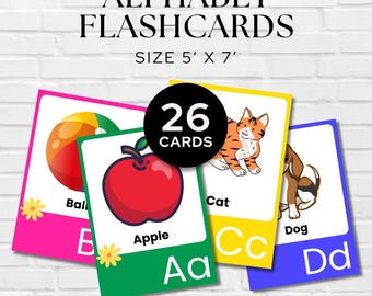 Editable Alphabet Flashcards for Toddlers & Preschoolers | Vibrant ABC Learning Cards | Printable Early Learning Classroom Decor