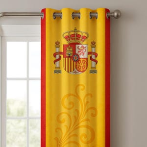Spanish Royal Crest Curtain - Bold Mediterranean Decor