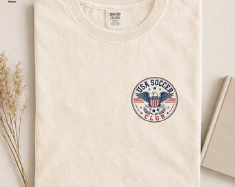 USA Soccer Club Shirt, American Soccer Fan Tee, Patriotic Soccer Graphic Shirt, USA Football Lover Gift, Vintage Sports T Shirt