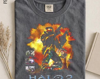 Halo 2 Graphic Vintage Unisex  T-Shirt, Cotton Womenswear Shortsleeve