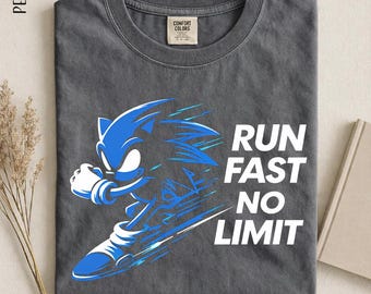 Run Fast No Limit Shirt, Speed Runner Graphic Tee, Gaming Inspired Shirt, Retro Gamer Streetwear, Motivational Running Tee