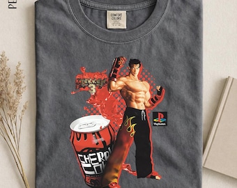 The Tekken 3 Jin Shirt, Cherry Coke Collaboration Shirt, Gamer Tee, Vintage Video Game Shirt, Kazama Jin Shirt