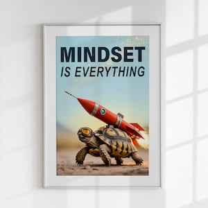 Mindset Is Everything Digital Print | Motivational Wall Art for Office Decor | Inspirational Quote Poster | Printable Room Artwork