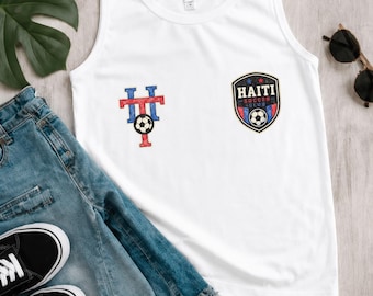 Haiti Soccer Club Tank Top, Haiti Football Fan Shirt, Haitian Pride Soccer Tank, Caribbean Sports Apparel, Soccer Lover Gift