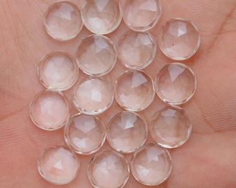AAA+ Natural Top Quality Crystal Quartz Rose Cut Round Shape Loose Gemstone For Jewellery Making