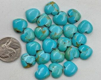 AAA+ Top Quality Blue Mohave Kingman Copper Turquoise Cabochon: Heart Gemstone For Jewellery Making