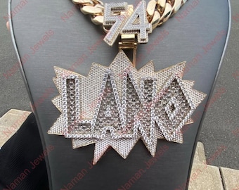 custom letter moissanite diamond pendant, 925 sterling silver pendant