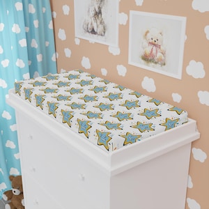 星柄ベビーチェンジングパッドカバー、保育園の装飾、ベビーシャワーギフト、幼児の必需品、カラフルなチェンジングマット
