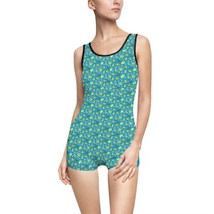 Vintage Floral Women&#39;s Swimsuit, Retro Bathing Suit, Summer Swimwear, Vacation Outfit, Beachwear, Pool Party