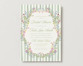 Floral Vintage Bridal Shower Invitation: Editable Template (Digital Download)