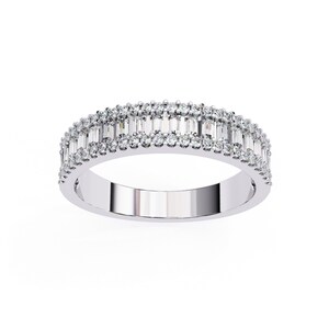 14K Gold Ehering Ehering Geschenk, Versprechen Ring Baguette Diamant Ring Frauen Ring Gold Diamant Ring, Minimalistischer Ring